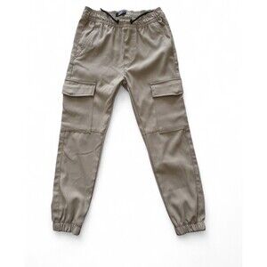 Public Supply NYC Kid’s Cargo Jogger Pants Khaki Tan Elastic Waist Size 8